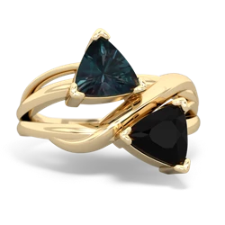 Alexandrite Split Band Swirl 14K Yellow Gold ring R2341