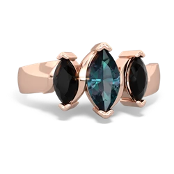 Alexandrite Three Peeks 14K Rose Gold ring R2433