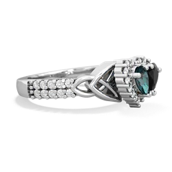 Alexandrite Celtic Knot Two Hearts As One 14K White Gold ring R2644HRT