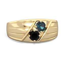 Alexandrite Men's Streamline 14K Yellow Gold ring R0460