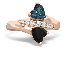 Alexandrite Heart To Heart 14K Rose Gold ring R2064