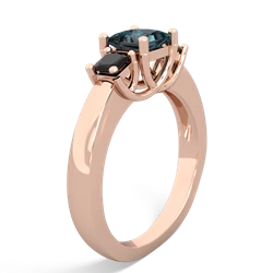 Alexandrite Three Stone Trellis 14K Rose Gold ring R4015