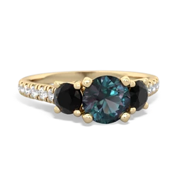 Alexandrite Pave Trellis 14K Yellow Gold ring R5500