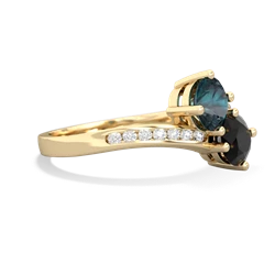 Alexandrite Channel Set Two Stone 14K Yellow Gold ring R5303