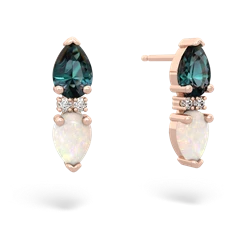 Alexandrite Bowtie Drop 14K Rose Gold earrings E0865