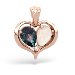 Alexandrite Two Become One 14K Rose Gold pendant P5330