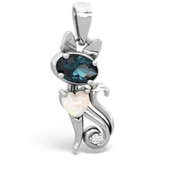 Alexandrite Kitten 14K White Gold pendant P5780