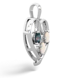 Alexandrite Glowing Heart 14K White Gold pendant P2233