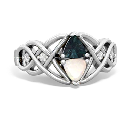 Alexandrite Keepsake Celtic Knot 14K White Gold ring R5300