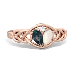 Alexandrite Celtic Love Knot 14K Rose Gold ring R5420