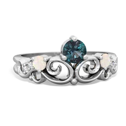 Alexandrite Crown Keepsake 14K White Gold ring R5740