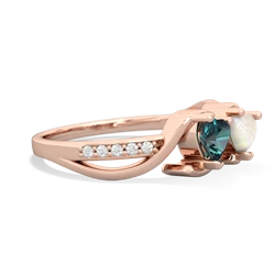 Alexandrite Side By Side 14K Rose Gold ring R3090