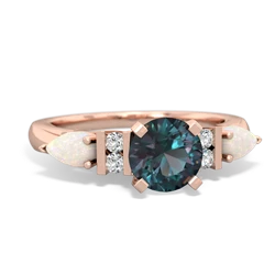 Alexandrite 6Mm Round Eternal Embrace Engagement 14K Rose Gold ring R2005