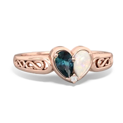 Alexandrite Filligree 'One Heart' 14K Rose Gold ring R5070