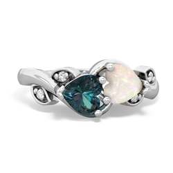 Alexandrite Floral Elegance 14K White Gold ring R5790