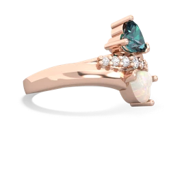 Alexandrite Heart To Heart 14K Rose Gold ring R2064