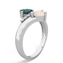 Alexandrite Heart To Heart 14K White Gold ring R2064