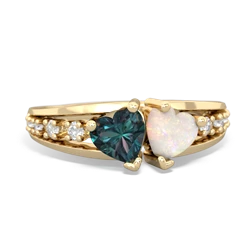 Alexandrite Heart To Heart 14K Yellow Gold ring R3342