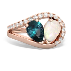 Alexandrite Nestled Heart Keepsake 14K Rose Gold ring R5650