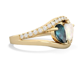 Alexandrite Nestled Heart Keepsake 14K Yellow Gold ring R5650