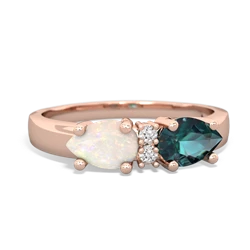 Alexandrite Pear Bowtie 14K Rose Gold ring R0865