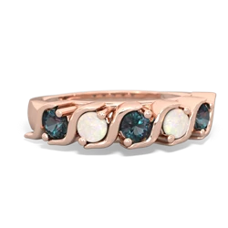 Alexandrite Anniversary Band 14K Rose Gold ring R2089