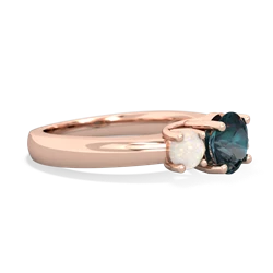 Alexandrite Three Stone Round Trellis 14K Rose Gold ring R4018