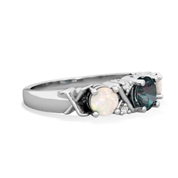 Alexandrite Hugs And Kisses 14K White Gold ring R5016