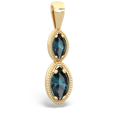 Alexandrite Antique-Style Halo 14K Yellow Gold pendant P5700