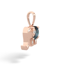 Alexandrite Elephant 14K Rose Gold pendant P2555