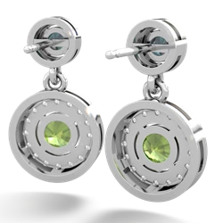 Alexandrite Halo Dangle 14K White Gold earrings E5319