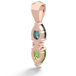 Alexandrite Bowtie Drop 14K Rose Gold pendant P0865