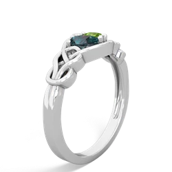 Alexandrite Celtic Love Knot 14K White Gold ring R5420