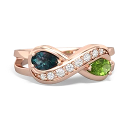 Alexandrite Diamond Infinity 14K Rose Gold ring R5390