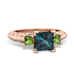 Alexandrite Eternal Embrace Engagement 14K Rose Gold ring C2001