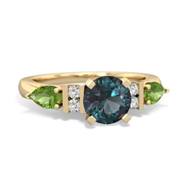 Alexandrite 6Mm Round Eternal Embrace Engagement 14K Yellow Gold ring R2005