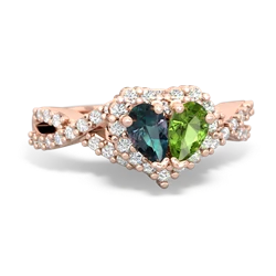 Alexandrite Diamond Twist 'One Heart' 14K Rose Gold ring R2640HRT