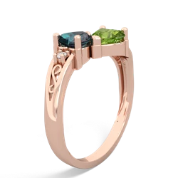 Alexandrite Snuggling Hearts 14K Rose Gold ring R2178