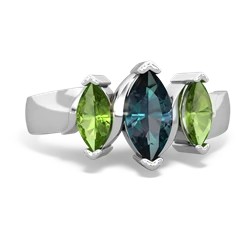 Alexandrite Three Peeks 14K White Gold ring R2433