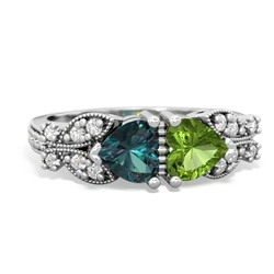 Alexandrite Diamond Butterflies 14K White Gold ring R5601