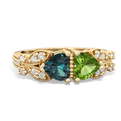 Alexandrite Diamond Butterflies 14K Yellow Gold ring R5601