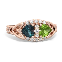 Alexandrite Sparkling Celtic Knot 14K Rose Gold ring R2645