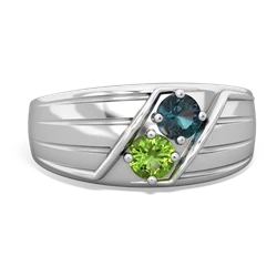 Alexandrite Men's Streamline 14K White Gold ring R0460