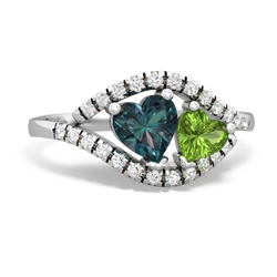 Alexandrite Mother And Child 14K White Gold ring R3010