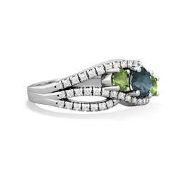 Alexandrite Three Stone Aurora 14K White Gold ring R3080