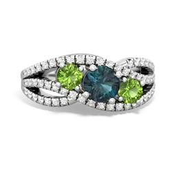 Alexandrite Three Stone Aurora 14K White Gold ring R3080