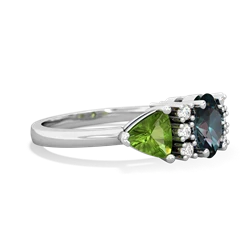 Alexandrite Antique Style Three Stone 14K White Gold ring R2186