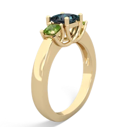 Alexandrite Three Stone Trellis 14K Yellow Gold ring R4015