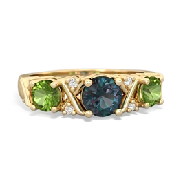 Alexandrite Hugs And Kisses 14K Yellow Gold ring R5016