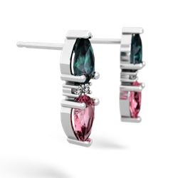 Alexandrite Bowtie Drop 14K White Gold earrings E0865